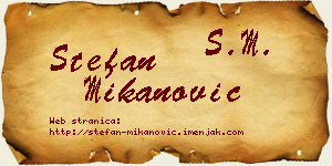 Stefan Mikanović vizit kartica